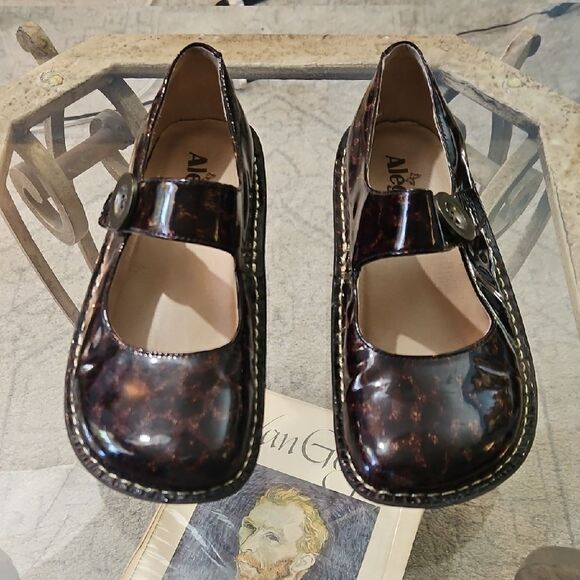 Alegria Tortoise Shell Mary Jane Shoes Size 38 (US 8) - Picture 1 of 10